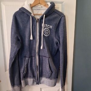 Abercrombie & Fitch Distressed Soft Blue Muscle Hoodie Medium